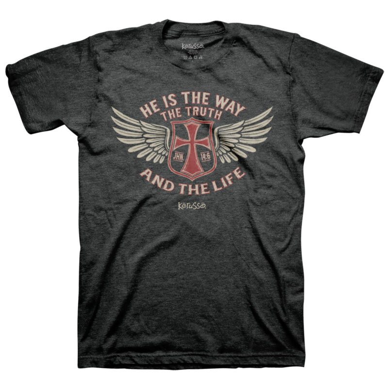 "Abalor Christian Wings T-Shirt – John 14:6 Bible Verse Collection"