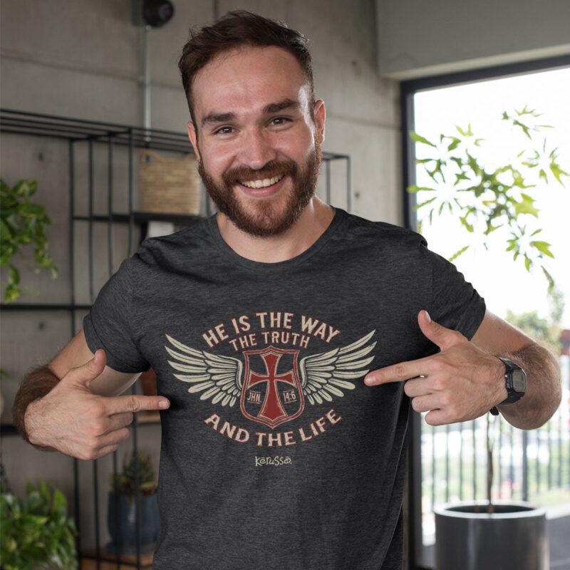 "Abalor Christian Wings T-Shirt – John 14:6 Bible Verse Collection" - Image 3