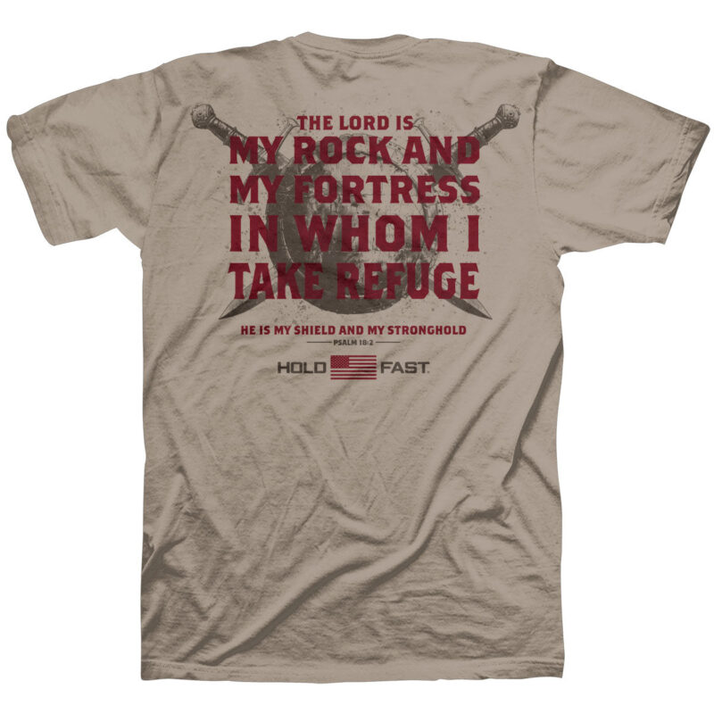 Abalor "Hold Fast" Men's T-Shirt – Faith-Based Shield Graphic Shirt